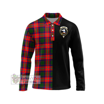 Belshes Tartan Long Sleeve Polo Shirt with Family Crest and Half Of Me Style Unisex - Tartan Vibes Clothing
