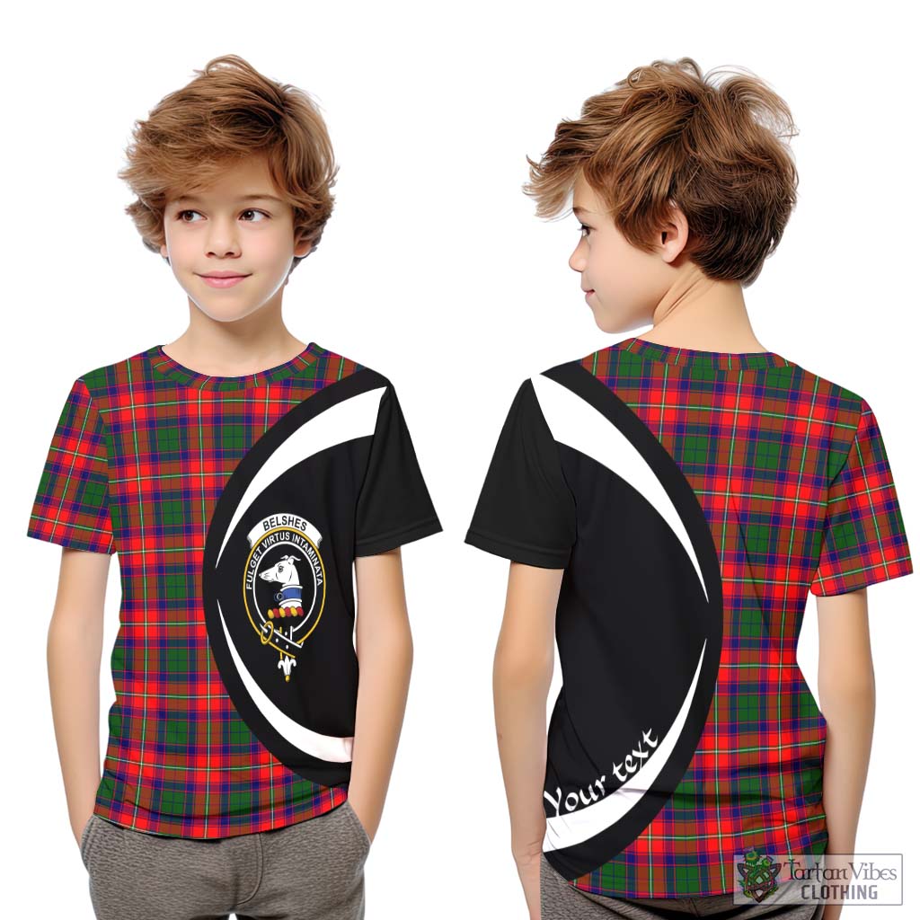 Belshes Tartan Kid T-Shirt with Family Crest Circle Style Youth XL Size14 - Tartan Vibes Clothing
