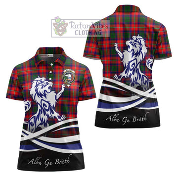 Belshes Tartan Women's Polo Shirt with Alba Gu Brath Regal Lion Emblem Women - Tartan Vibes Clothing