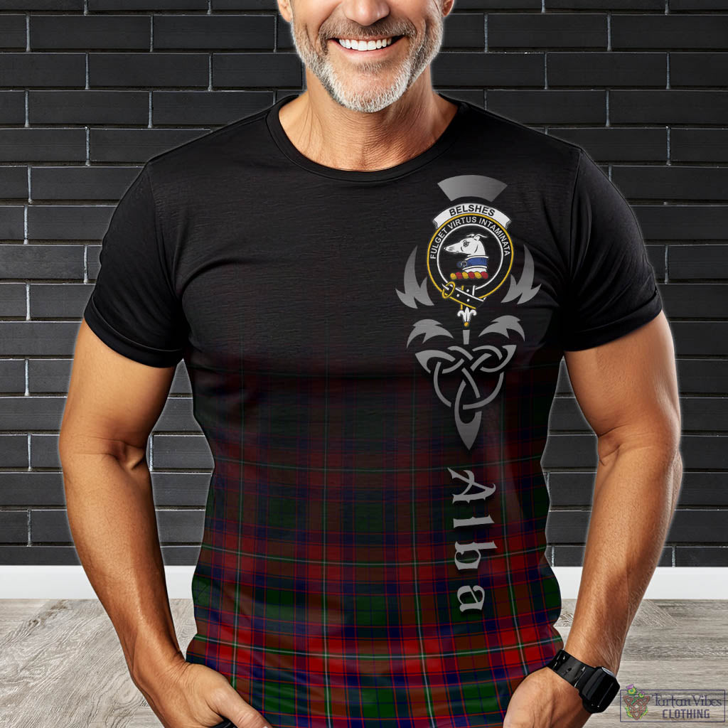 Tartan Vibes Clothing Belshes Tartan T-Shirt Featuring Alba Gu Brath Family Crest Celtic Inspired