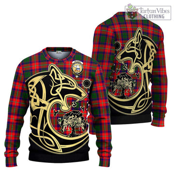 Belshes Tartan Ugly Sweater with Family Crest Celtic Wolf Style Unisex - Tartan Vibes Clothing