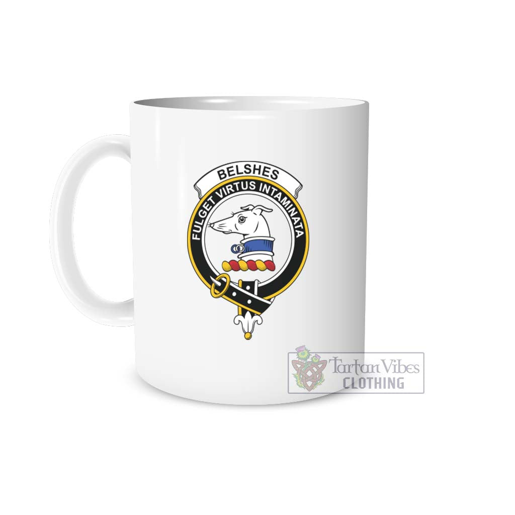Belshes (Belsches) Family Crest Ceramic Mug White - 2D-tartanvibesclothing