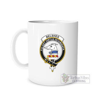 Belshes (Belsches) Family Crest Ceramic Mug White - 2D-tartanvibesclothing