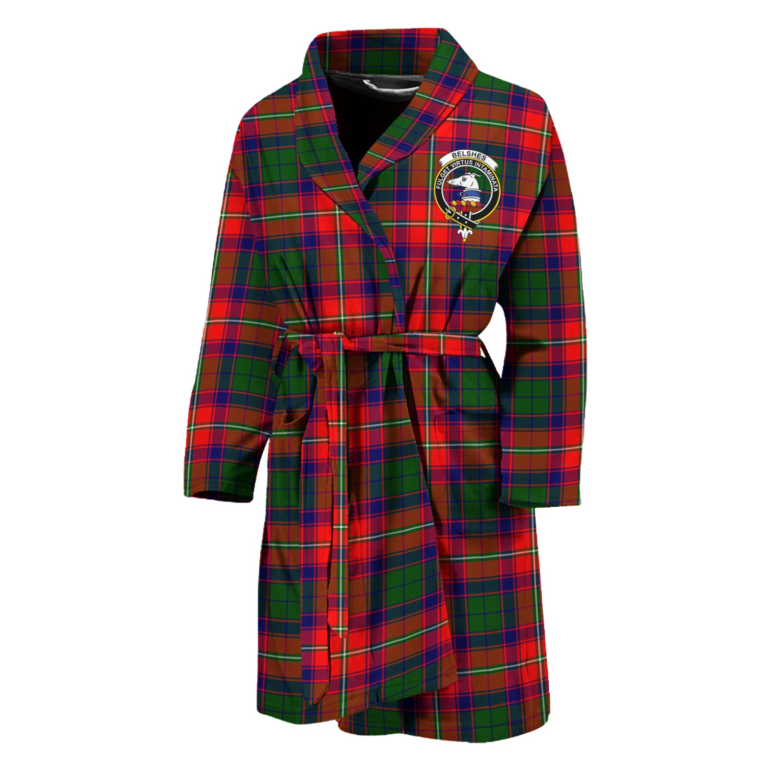 Belshes Tartan Crest Black Garden Flag - Gold Thistle Style