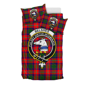 Belshes Tartan Bedding Set with Family Crest - Tartan Vibes Clothing