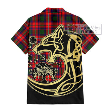 Belshes Tartan Hawaiian Shirt with Family Crest Celtic Wolf Style - Tartan Vibes Clothing