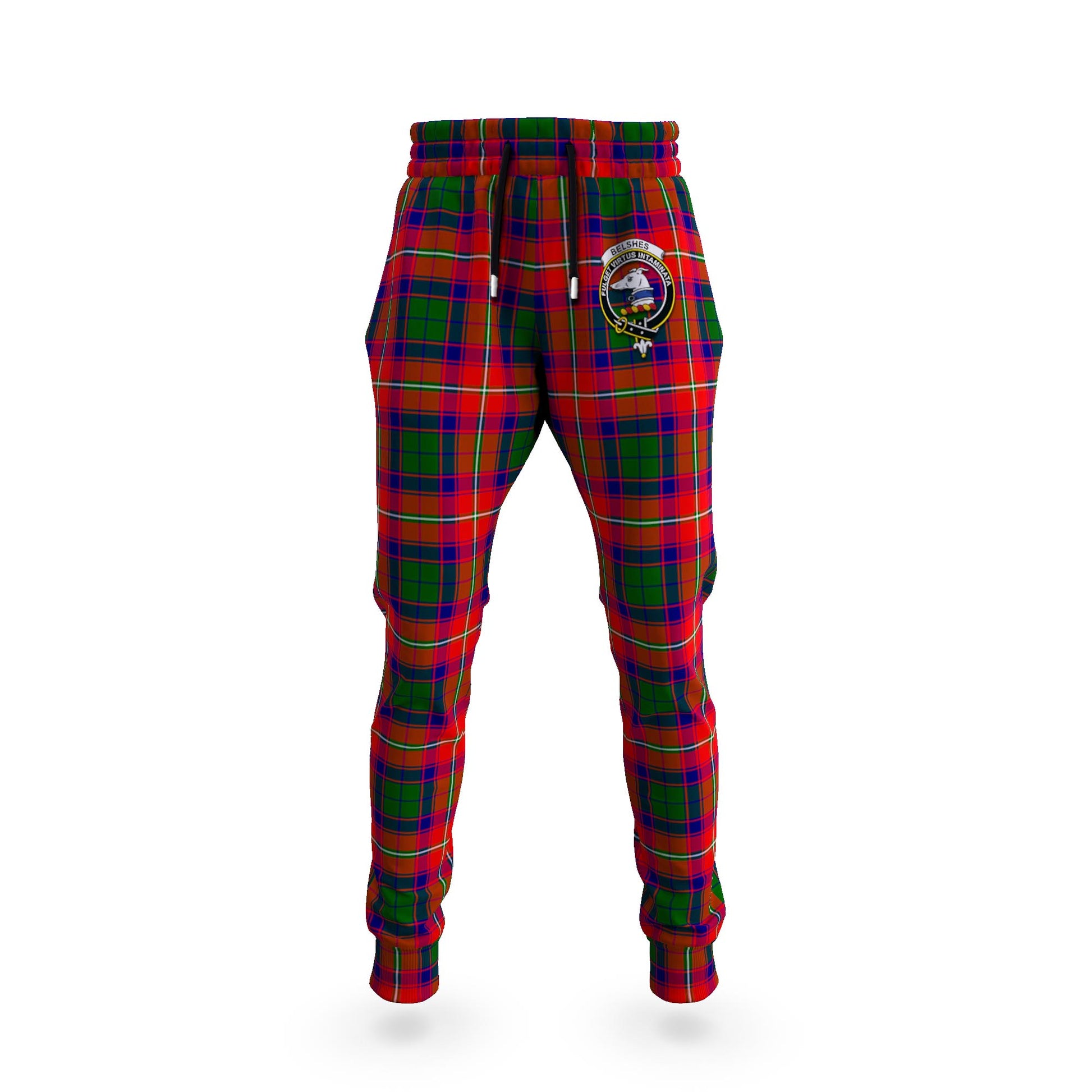 Belshes Tartan Joggers Pants with Family Crest 5XL - Tartan Vibes Clothing