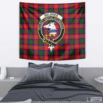 Belshes Tartan Tapestry Wall Hanging and Home Decor for Room with Family Crest