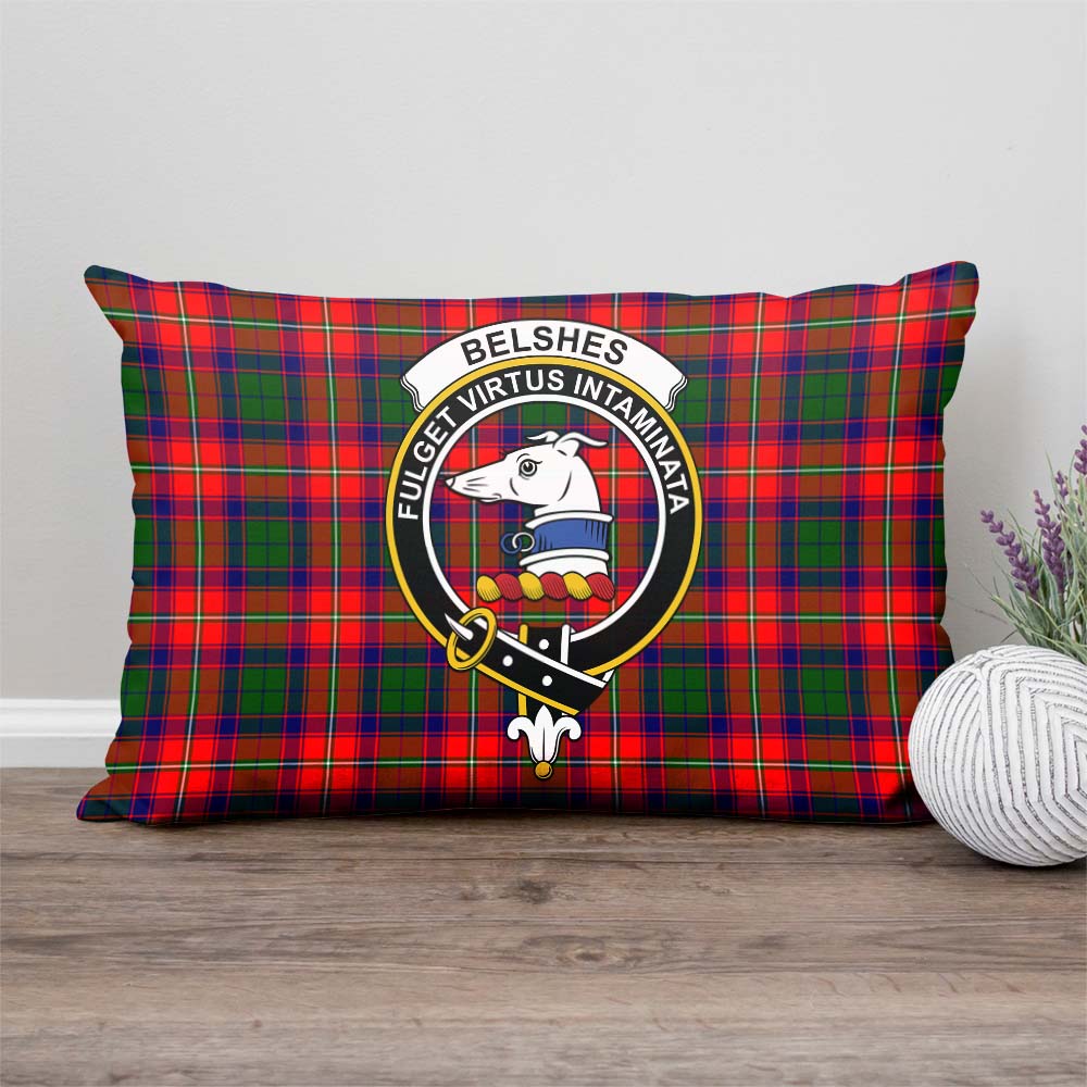 Belshes Tartan Pillow Cover with Family Crest - Tartan Vibes Clothing