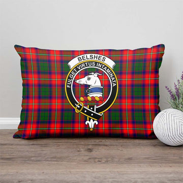 Belshes Tartan Pillow Cover with Family Crest - Tartan Vibes Clothing