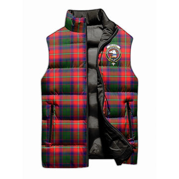 Belshes Tartan Sleeveless Puffer Jacket with Family Crest - Tartan Vibes Clothing