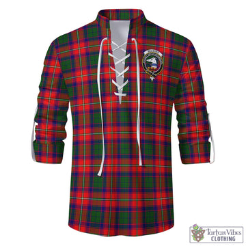Belshes Tartan Men's Scottish Traditional Jacobite Ghillie Kilt Shirt with Family Crest - Tartan Vibes Clothing