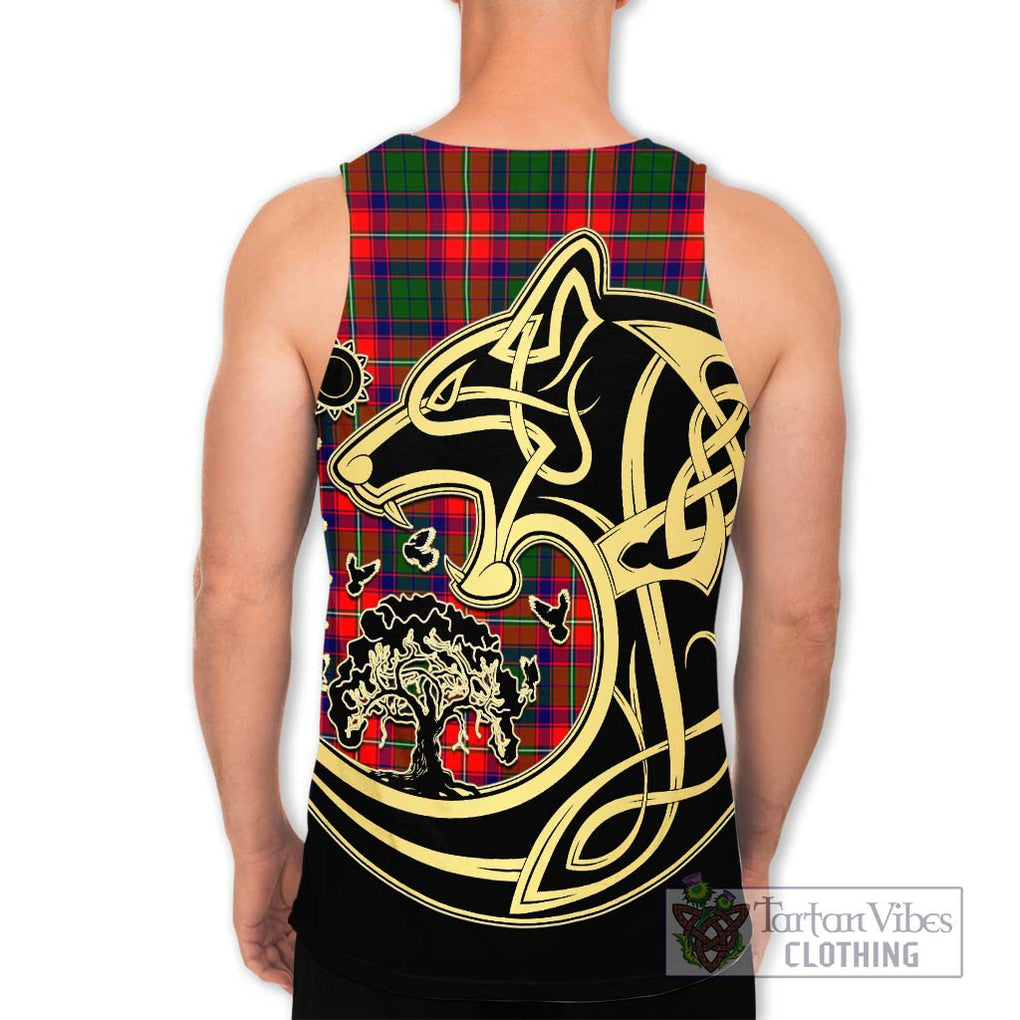 Belshes Tartan Men's Tank Top with Family Crest Celtic Wolf Style - Tartan Vibes Clothing