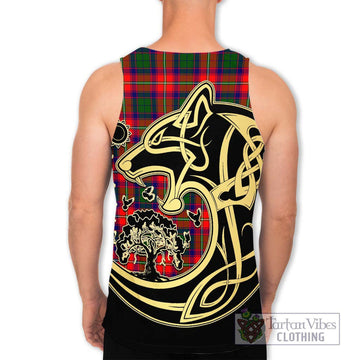 Belshes Tartan Men's Tank Top with Family Crest Celtic Wolf Style - Tartan Vibes Clothing
