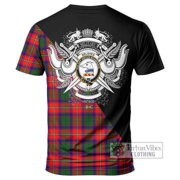 Belshes Tartan T-Shirt with Family Crest and Military Logo Style - Tartan Vibes Clothing