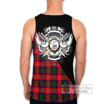 Belshes Tartan Men's Tank Top with Family Crest and Military Logo Style - Tartan Vibes Clothing