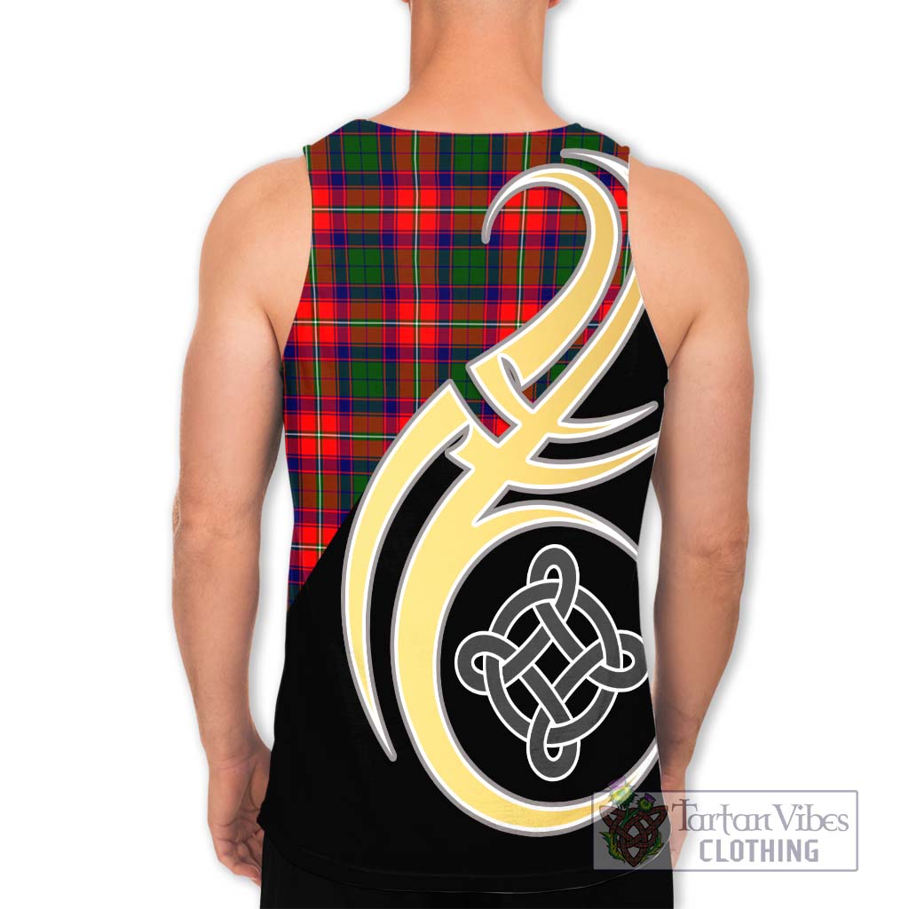Belshes Tartan Men's Tank Top with Family Crest and Celtic Symbol Style - Tartan Vibes Clothing