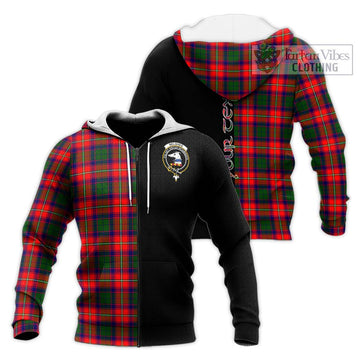 Belshes Tartan Knitted Hoodie with Family Crest and Half Of Me Style Unisex Knitted Zip Hoodie - Tartan Vibes Clothing
