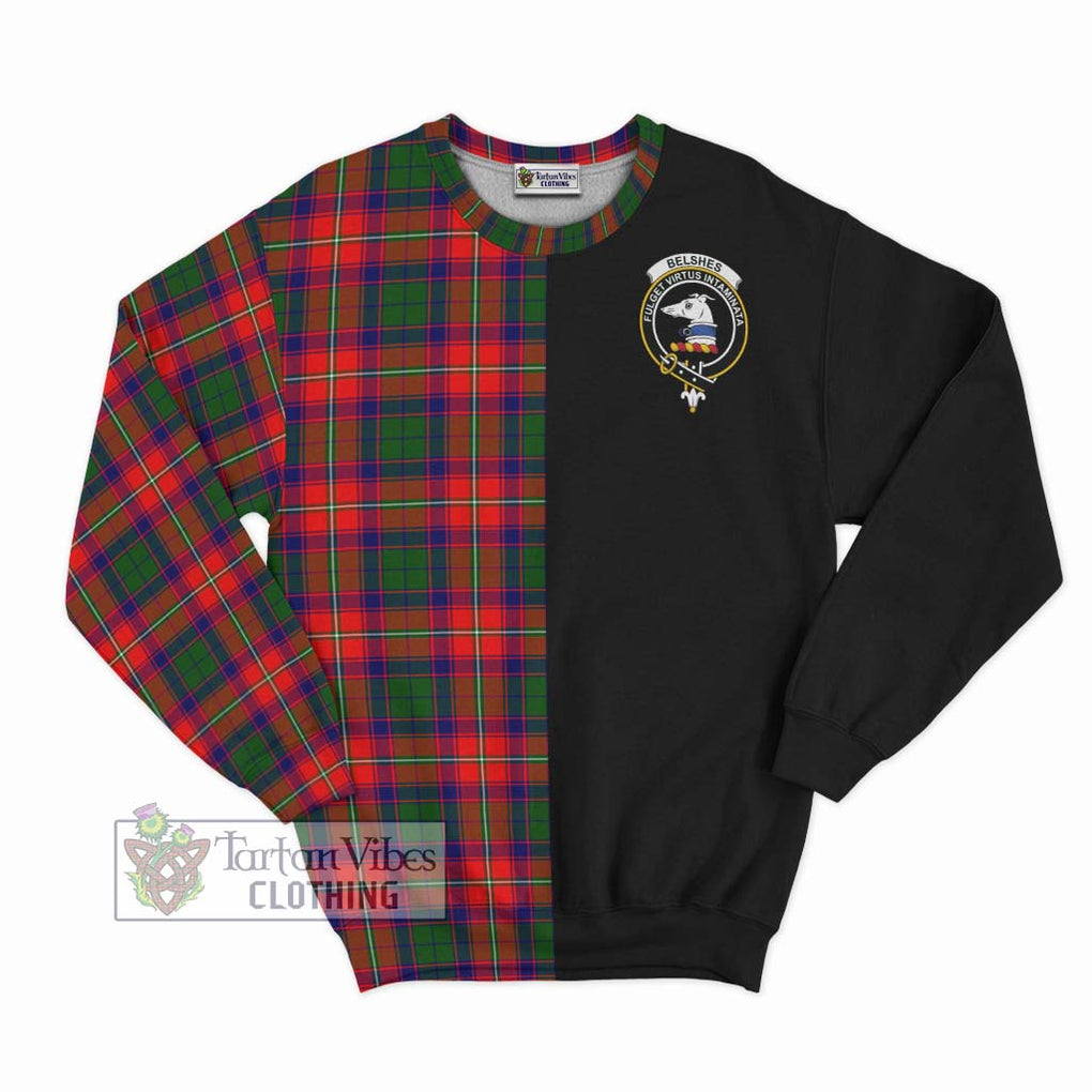 Belshes Tartan Sweatshirt with Family Crest and Half Of Me Style - Tartan Vibes Clothing