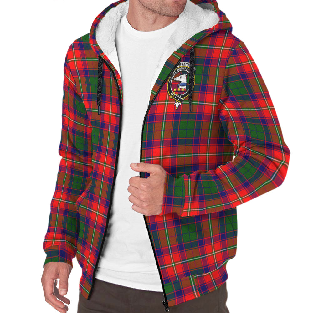 Belshes Tartan Sherpa Hoodie with Family Crest - Tartan Vibes Clothing