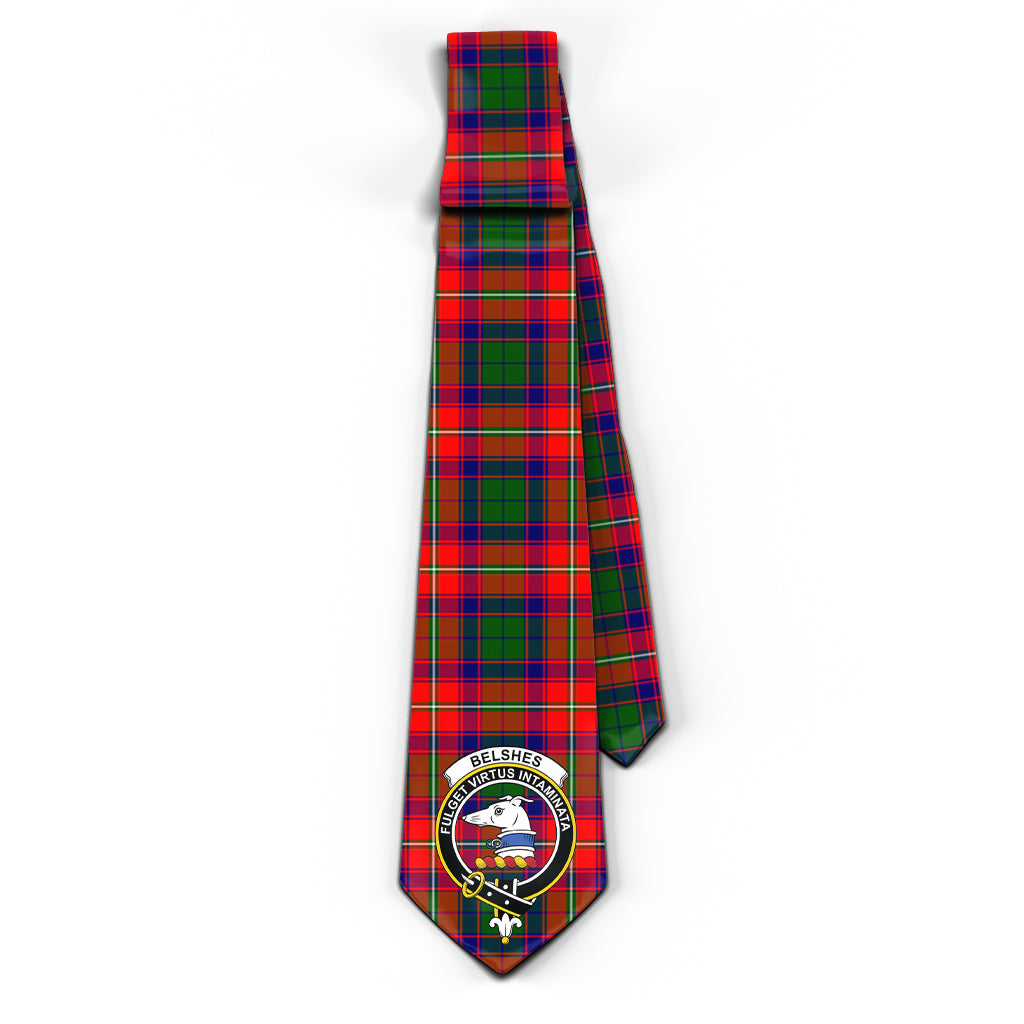 Belshes Tartan Classic Necktie with Family Crest - Tartan Vibes Clothing