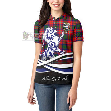 Belshes Tartan Women's Polo Shirt with Alba Gu Brath Regal Lion Emblem - Tartan Vibes Clothing