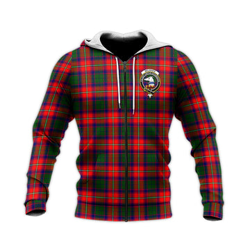 Belshes Tartan Knitted Hoodie with Family Crest Unisex Knitted Zip Hoodie - Tartan Vibes Clothing