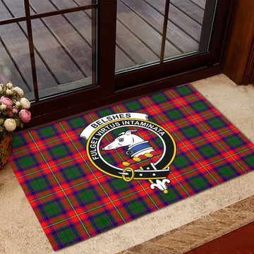 Belshes Tartan Rubber Doormat with Family Crest - Tartan Vibes Clothing