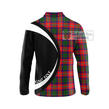 Belshes Tartan Long Sleeve Polo Shirt with Family Crest Circle Style - Tartan Vibes Clothing