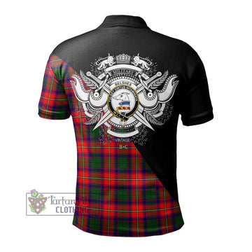 Belshes Tartan Polo Shirt with Family Crest and Military Logo Style - Tartan Vibes Clothing