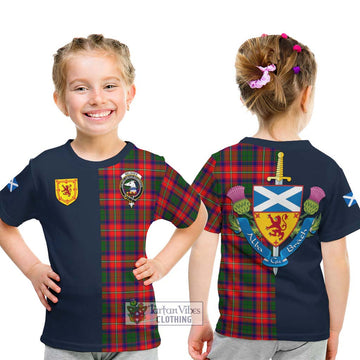 Belshes Tartan Kid T-Shirt Alba with Scottish Lion Royal Arm Half Style - Tartan Vibes Clothing