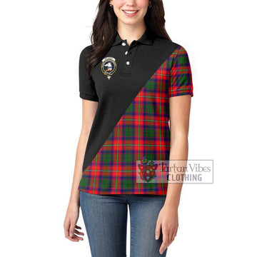 Belshes Tartan Women's Polo Shirt with Family Crest and Military Logo Style - Tartan Vibes Clothing