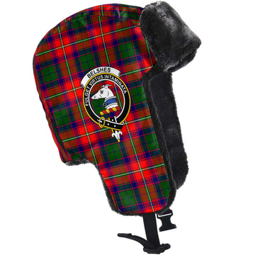Belshes Tartan Winter Trapper Hat with Family Crest - Tartan Vibes Clothing