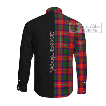 Belshes Tartan Long Sleeve Button Shirt with Family Crest and Half Of Me Style Men's Shirt - Tartanvibesclothing Shop
