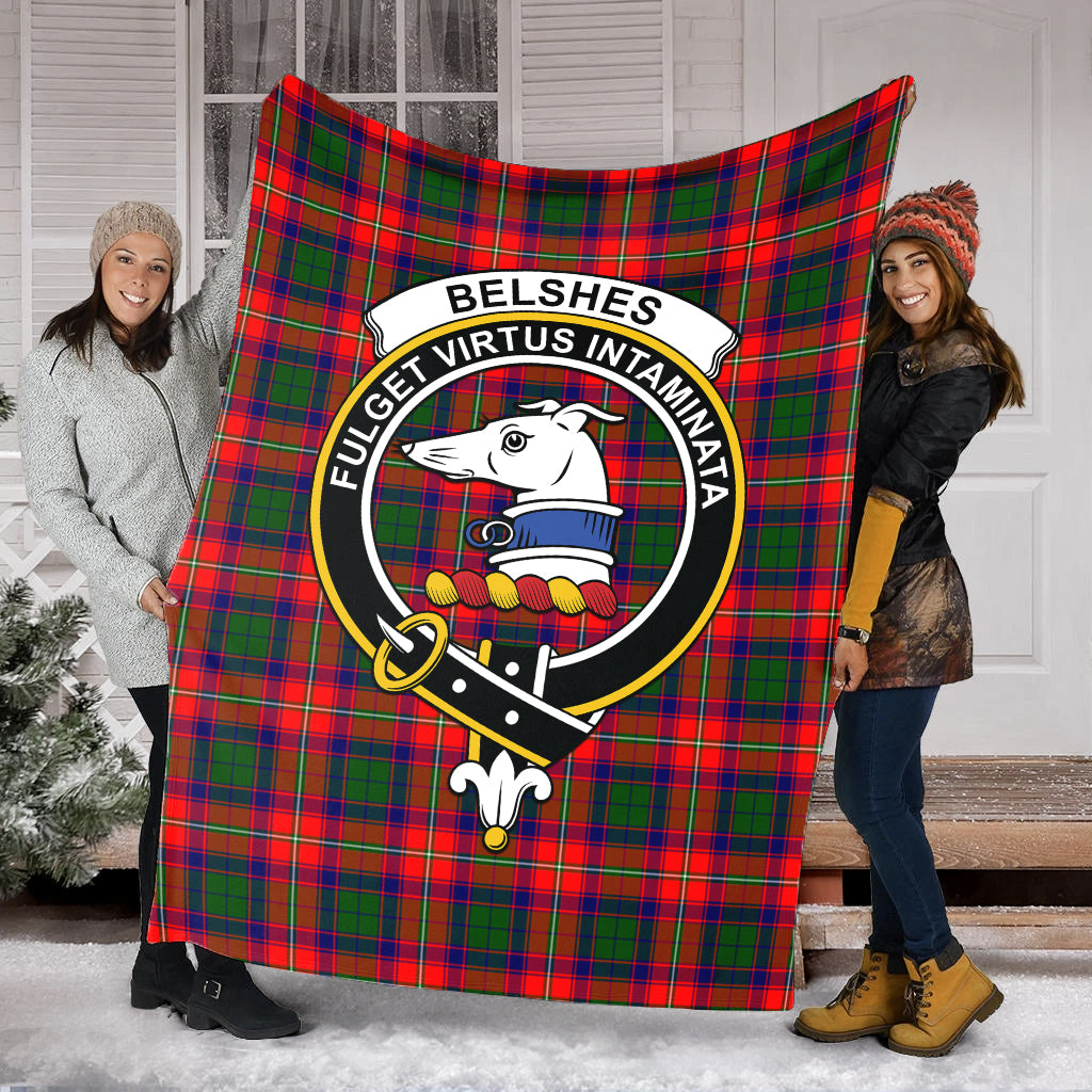 Belshes Tartan Blanket with Family Crest - Tartan Vibes Clothing