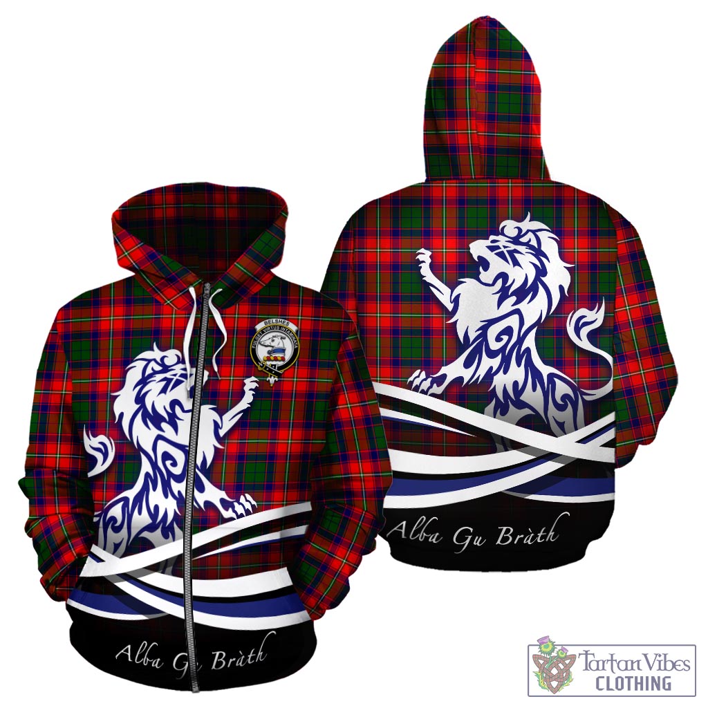 Belshes Tartan Hoodie with Alba Gu Brath Regal Lion Emblem - Tartan Vibes Clothing