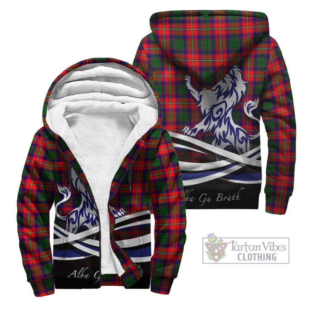 Belshes Tartan Sherpa Hoodie with Alba Gu Brath Regal Lion Emblem Unisex - Tartan Vibes Clothing