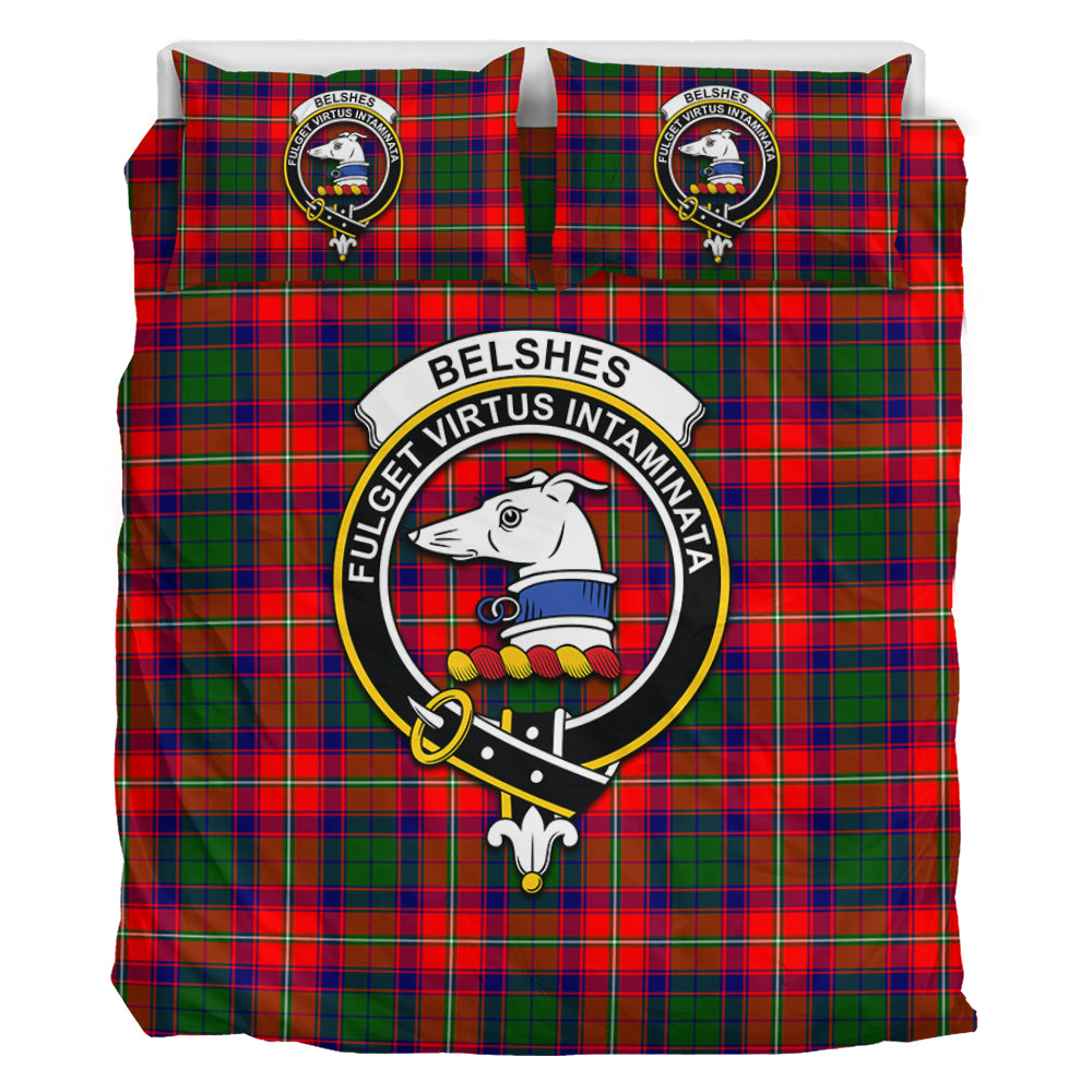 Belshes Tartan Bedding Set with Family Crest - Tartan Vibes Clothing