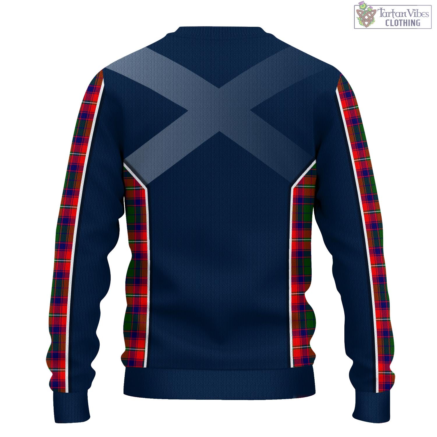 Belshes Tartan Knitted Sweatshirt with Family Crest and Scottish Thistle Vibes Sport Style - Tartan Vibes Clothing