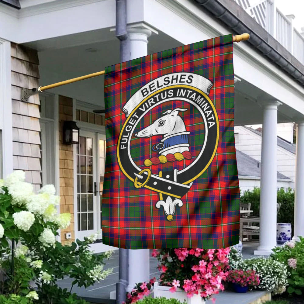 Belshes Tartan Flag with Family Crest - Tartan Vibes Clothing
