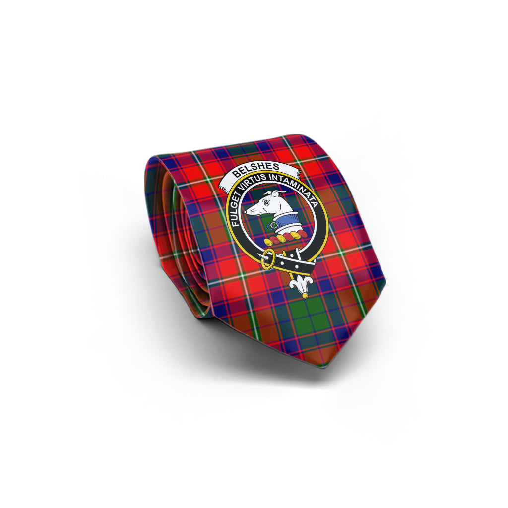 Belshes Tartan Classic Necktie with Family Crest - Tartan Vibes Clothing
