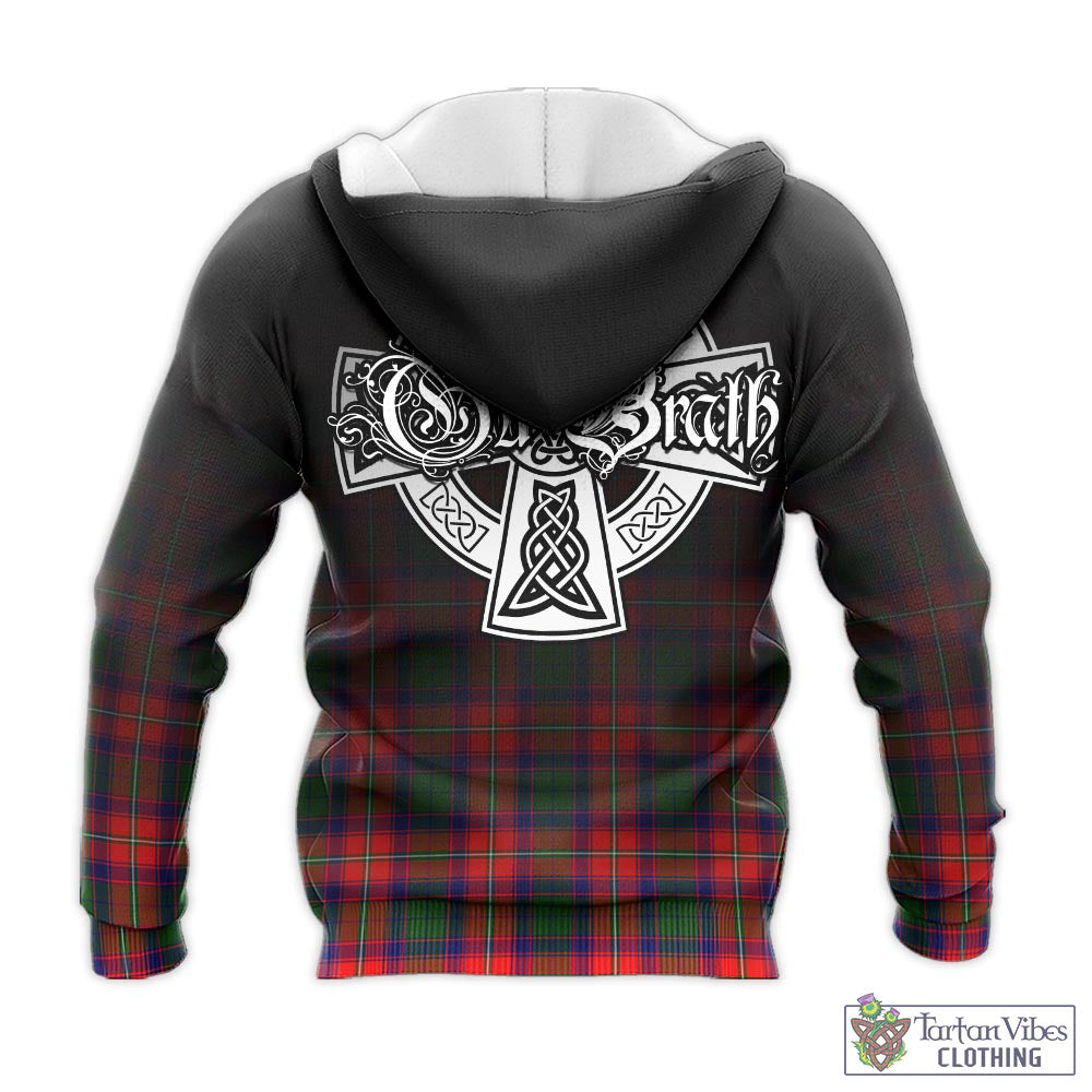 Tartan Vibes Clothing Belshes Tartan Knitted Hoodie Featuring Alba Gu Brath Family Crest Celtic Inspired