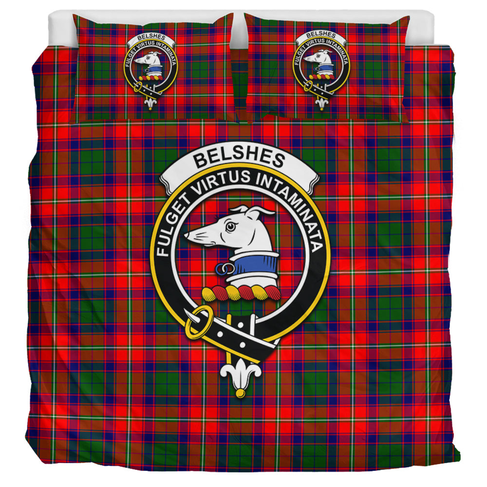 Belshes Tartan Bedding Set with Family Crest UK Bedding Set UK Super King 104*94 inch - Tartan Vibes Clothing