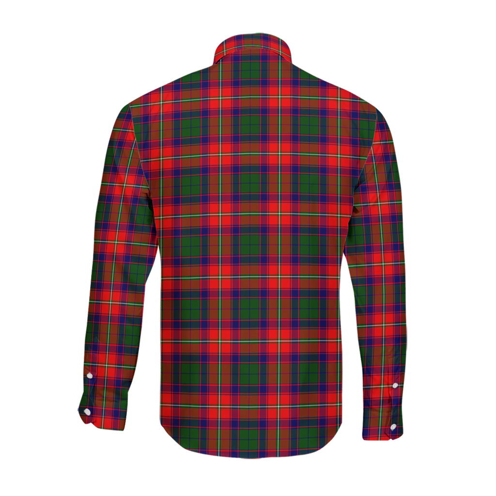 Belshes Tartan Long Sleeve Button Up Shirt with Family Crest - Tartan Vibes Clothing