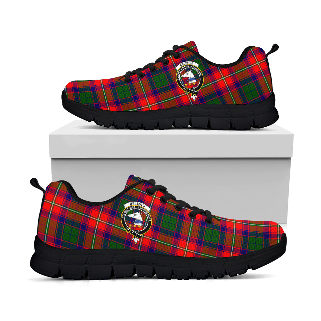 Belshes Tartan Sneakers with Family Crest - Tartan Vibes Clothing