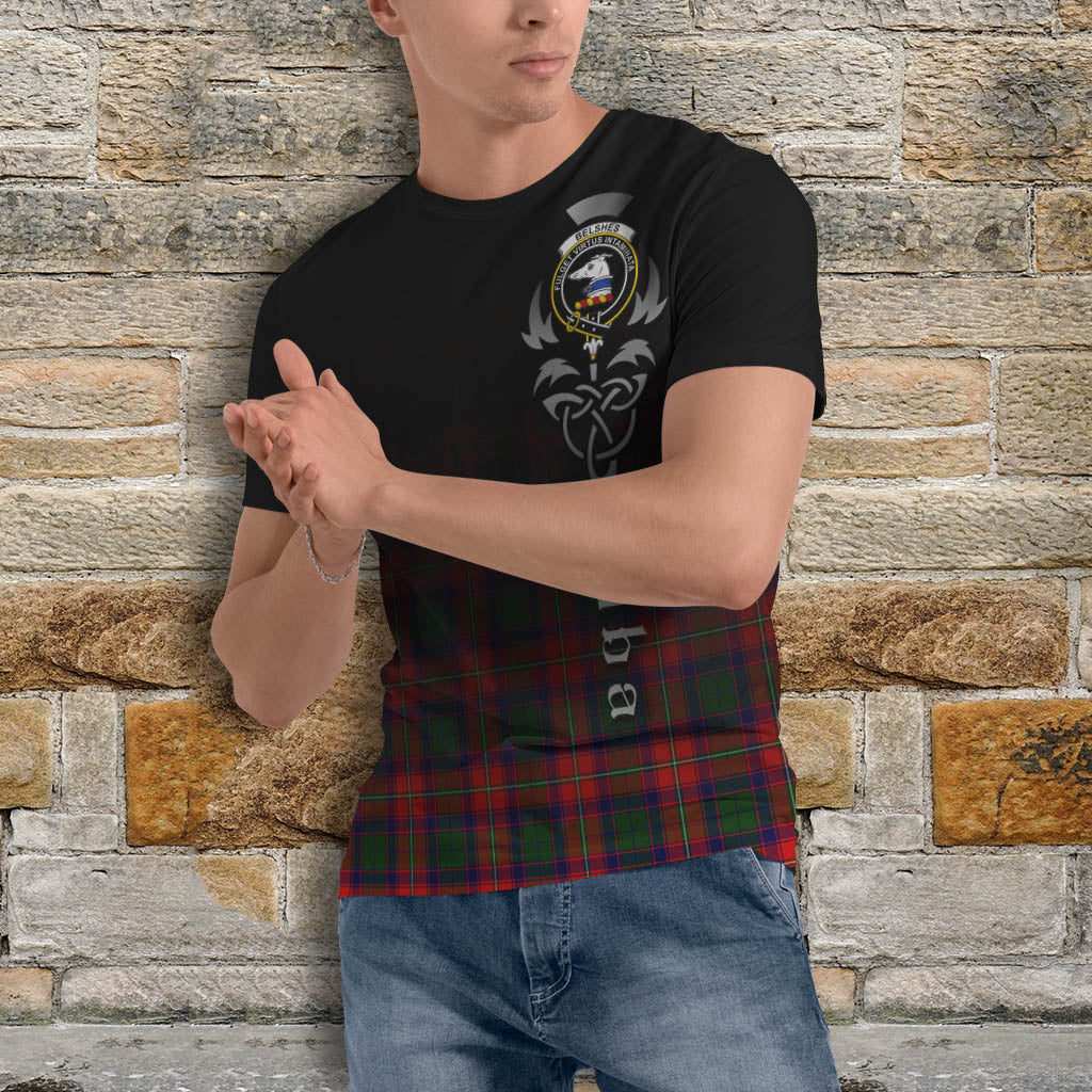 Tartan Vibes Clothing Belshes Tartan T-Shirt Featuring Alba Gu Brath Family Crest Celtic Inspired