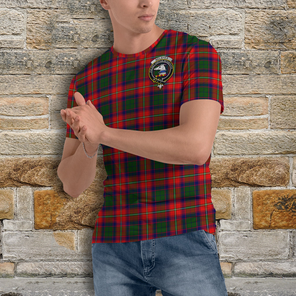 Belshes Tartan T-Shirt with Family Crest - Tartan Vibes Clothing