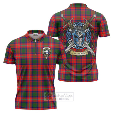 Belshes (Belsches) Tartan Zipper Polo Shirt with Family Crest Celtic Skull Style Unisex - Tartan Vibes Clothing