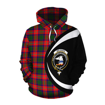 Belshes (Belsches) Tartan Cotton Hoodie with Family Crest Circle Style Pullover Hoodie XS - Tartan Vibes Clothing