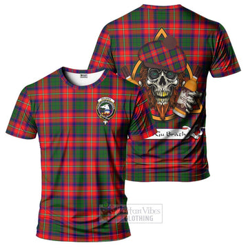 Belshes (Belsches) Tartan T-Shirt with Family Crest and Bearded Skull Holding Bottles of Whiskey Kid's Shirt - Tartan Vibes Clothing